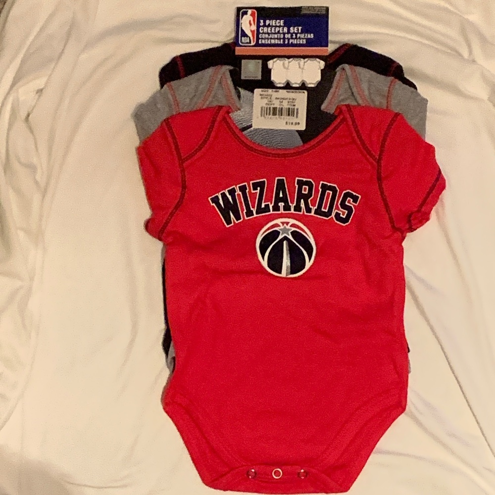 Washington wizards 3 piece baby creeper set (NWT)